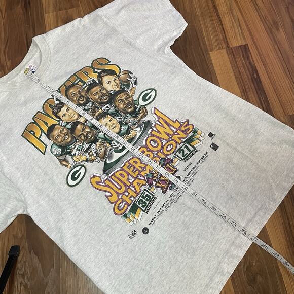 Vintage 1997 Green Bay Packers Super Bowl XXXI Champions T-shirt Men’s L Gray - Picture 7 of 7